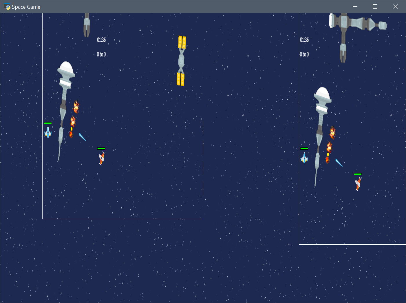 Split-Screen photo of the space game